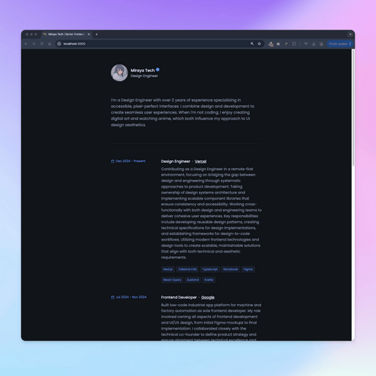 Minimalistic Portfolio